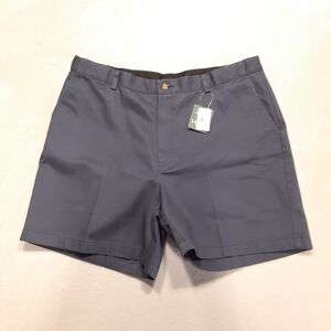 L.L Bean Mens Wrinkle Free Cotton Chino Shorts 38 Carbon Navy 6" Inseam